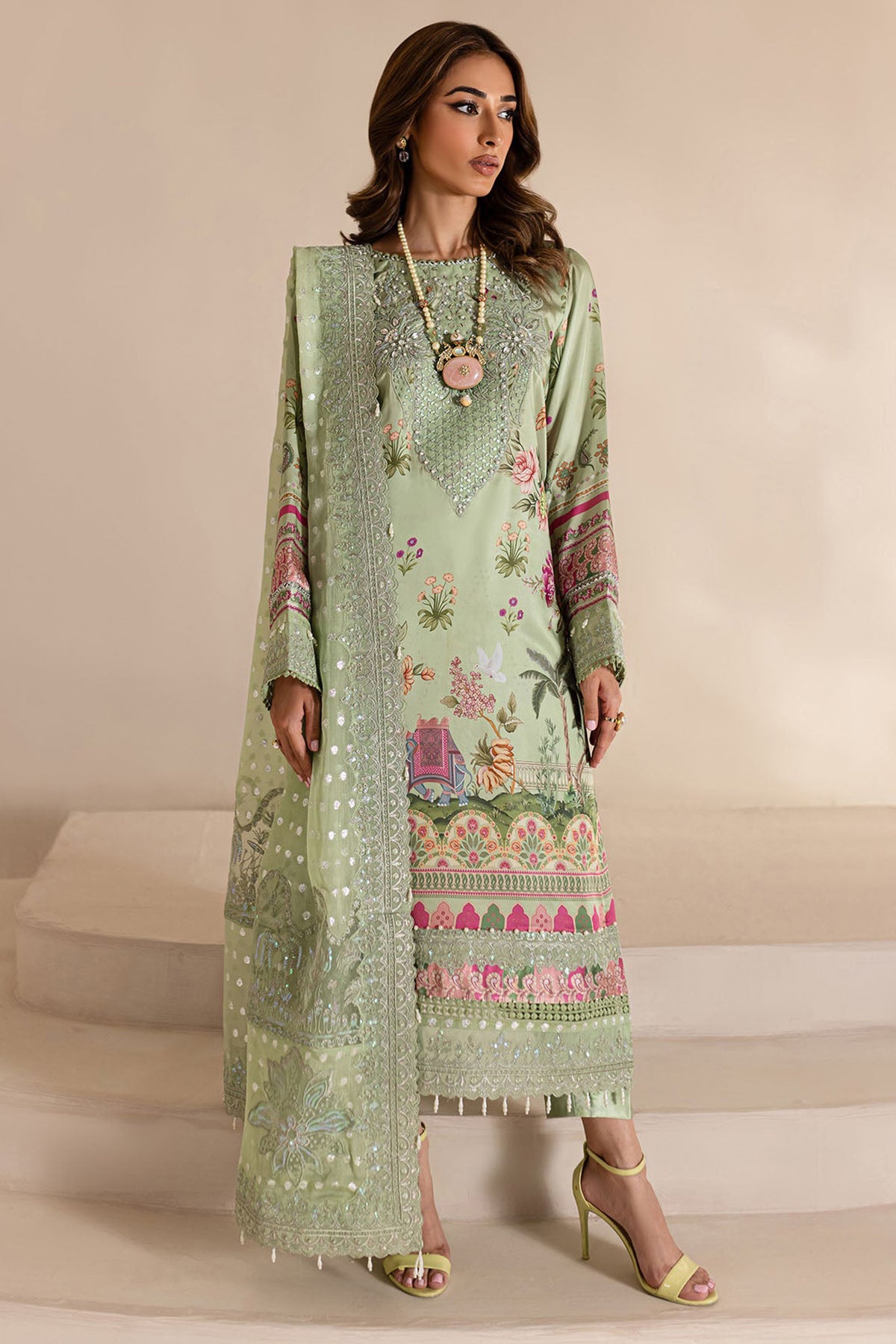 The Silk By Nureh Unstitched 3 Piece Emb Silk Collection'2024-S-13