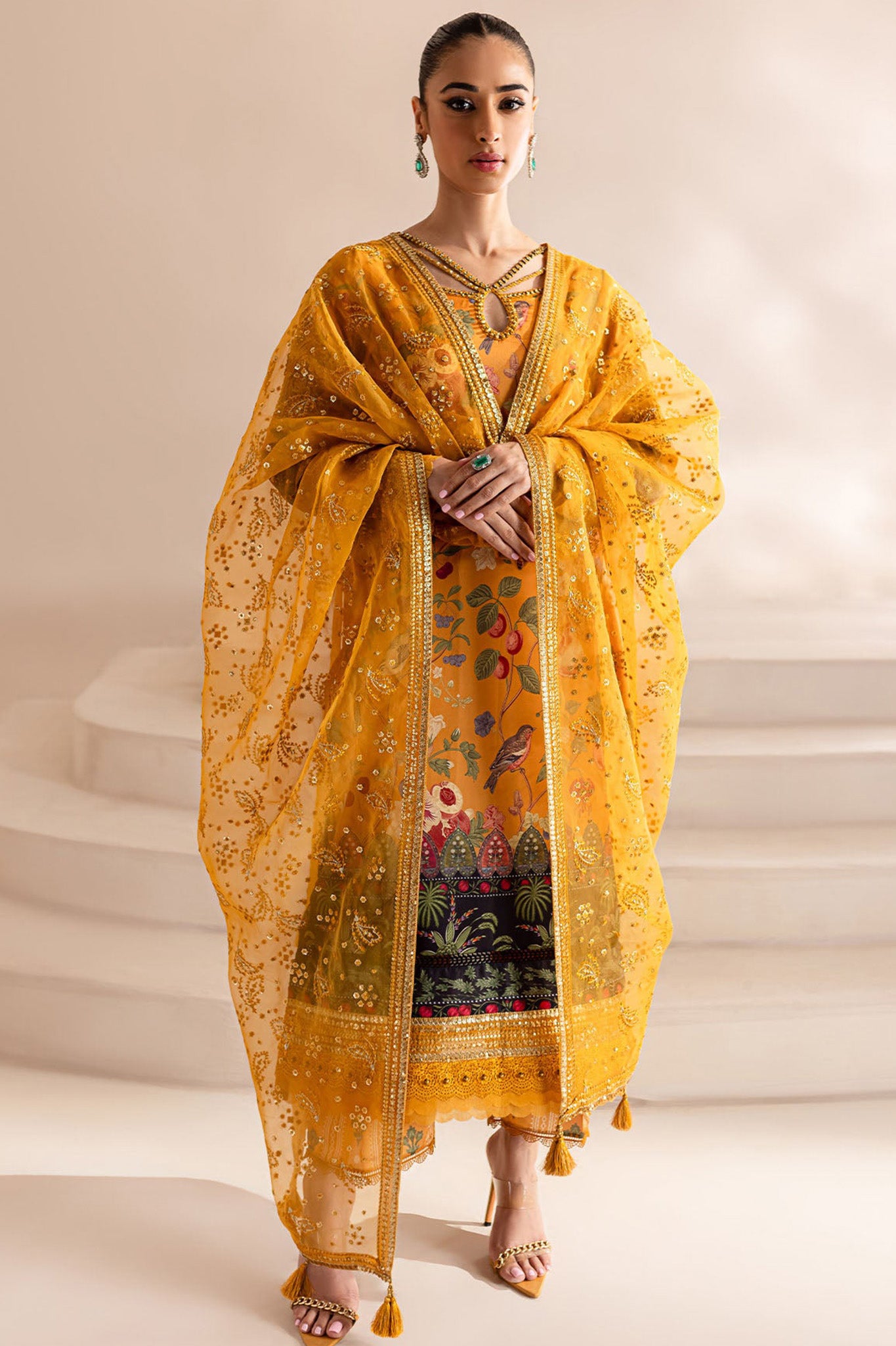 The Silk By Nureh Unstitched 3 Piece Emb Silk Collection'2024-S-14