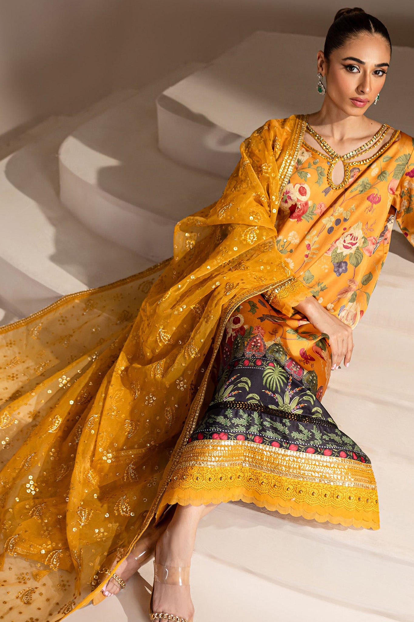 The Silk By Nureh Unstitched 3 Piece Emb Silk Collection'2024-S-14