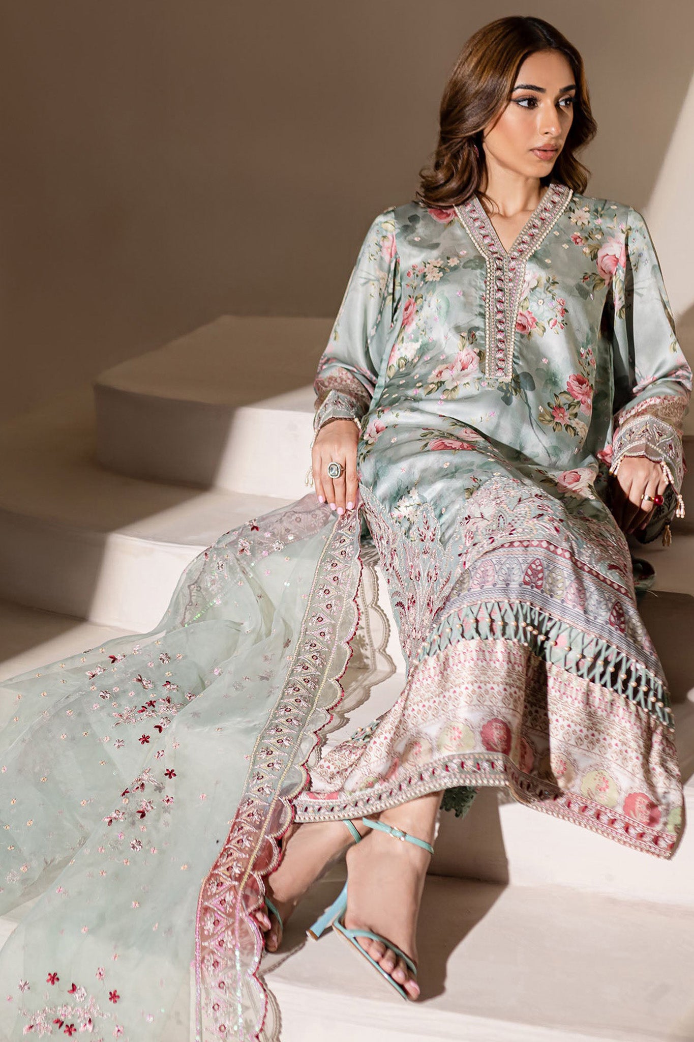 The Silk By Nureh Unstitched 3 Piece Emb Silk Collection'2024-S-16