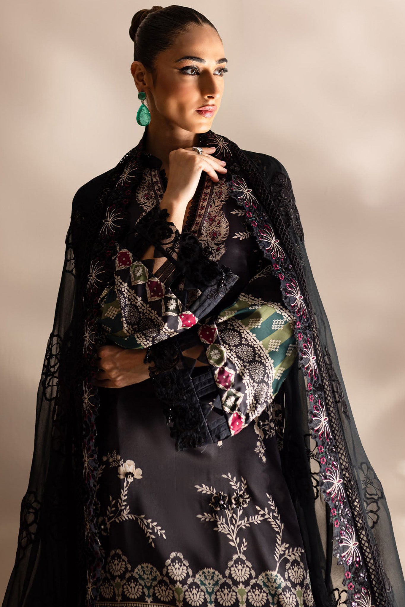 The Silk By Nureh Unstitched 3 Piece Emb Silk Collection'2024-S-17