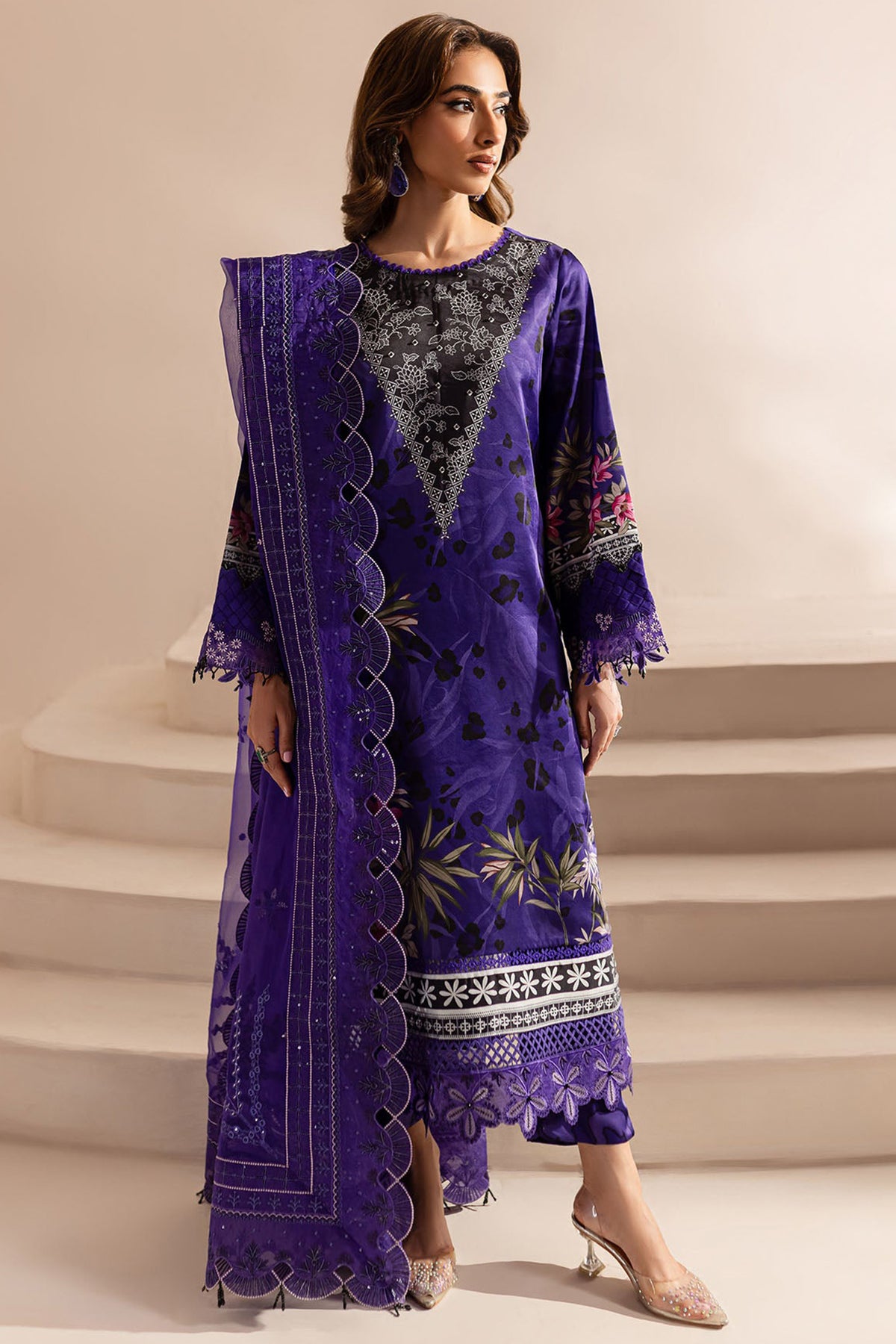 The Silk By Nureh Unstitched 3 Piece Emb Silk Collection'2024-S-18