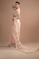 Lumiere By Imrozia Stitched 3 Piece Luxury Saree Collection'2025-S.S 01 Rose Clair