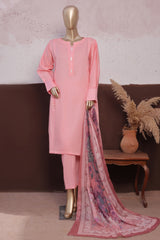 Daily Drop By Hz Stitched 3 Piece Solids Twinset Collection'2025-SDJ-3P-S05