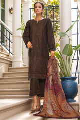 Sada Bahar Stitched 3 Piece Chikankari Lawn Suit-CK-04-Olive
