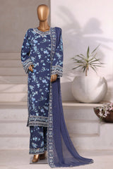 Sada Bahar Stitched 3 Piece Luxury Viscose Winter Collection'2025-VCK-315-Navy Blue
