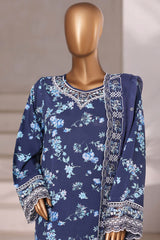 Sada Bahar Stitched 3 Piece Luxury Viscose Winter Collection'2025-VCK-315-Navy Blue