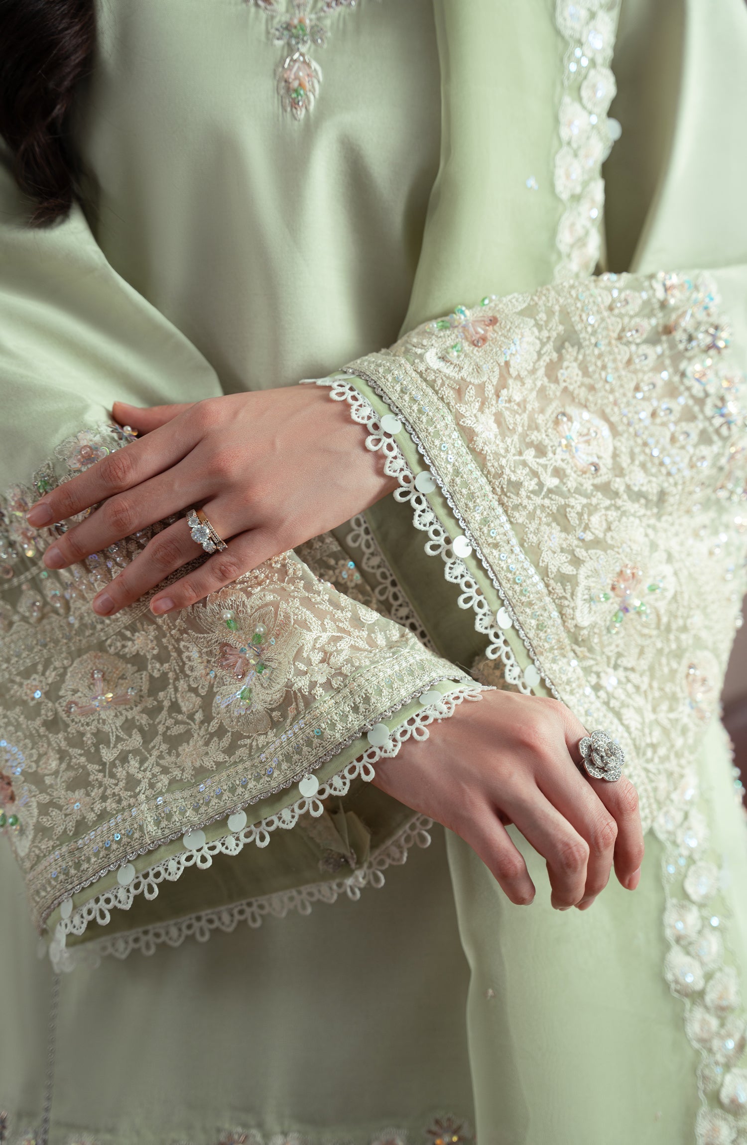 Elvin By Fabiha Fatima Unstitched 3 Piece Formals Collection'2025-Sage