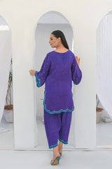Madiha Gohar Stitched 2 Piece Emb Suit-Royal Azure