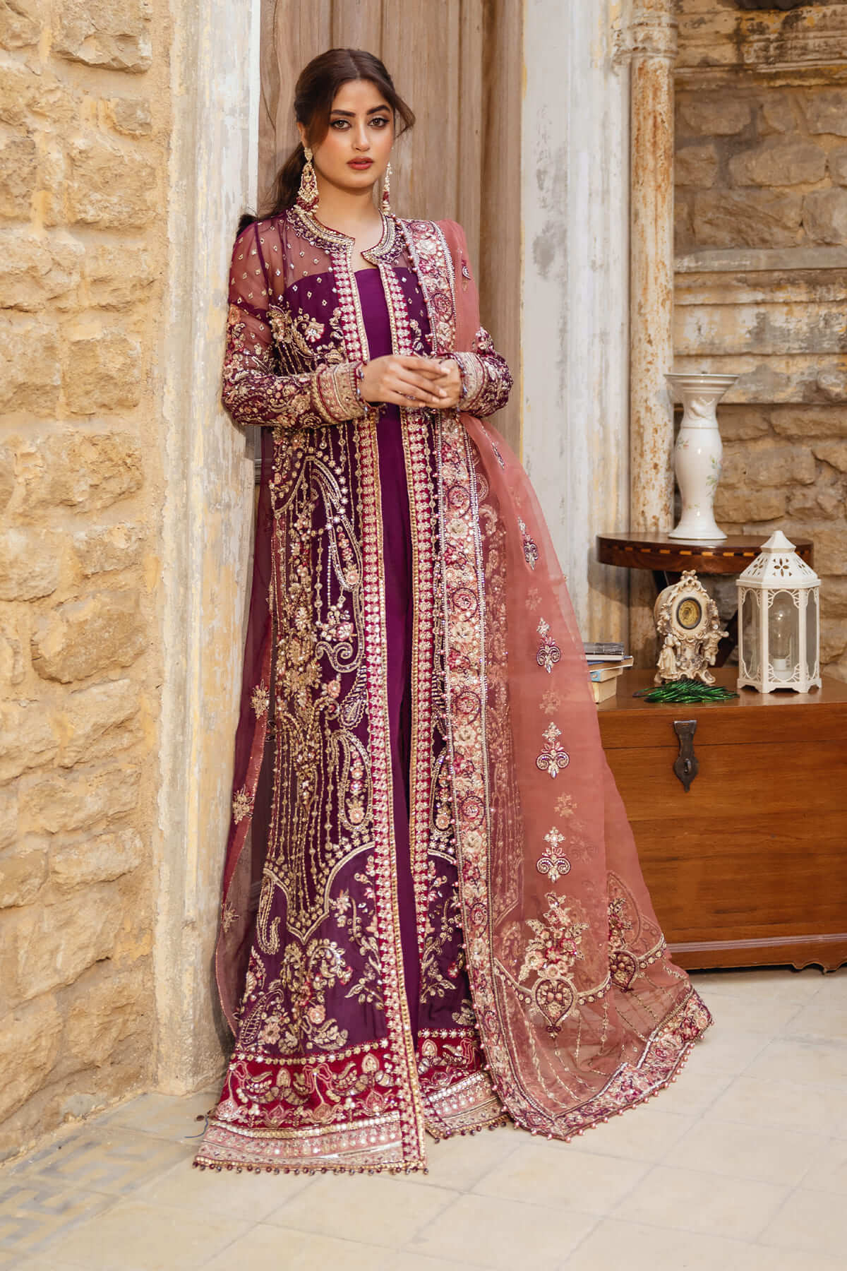 Sajal By Serene Unstitched 3 Piece Bridal Collection'2025-SB-34 Nazakat
