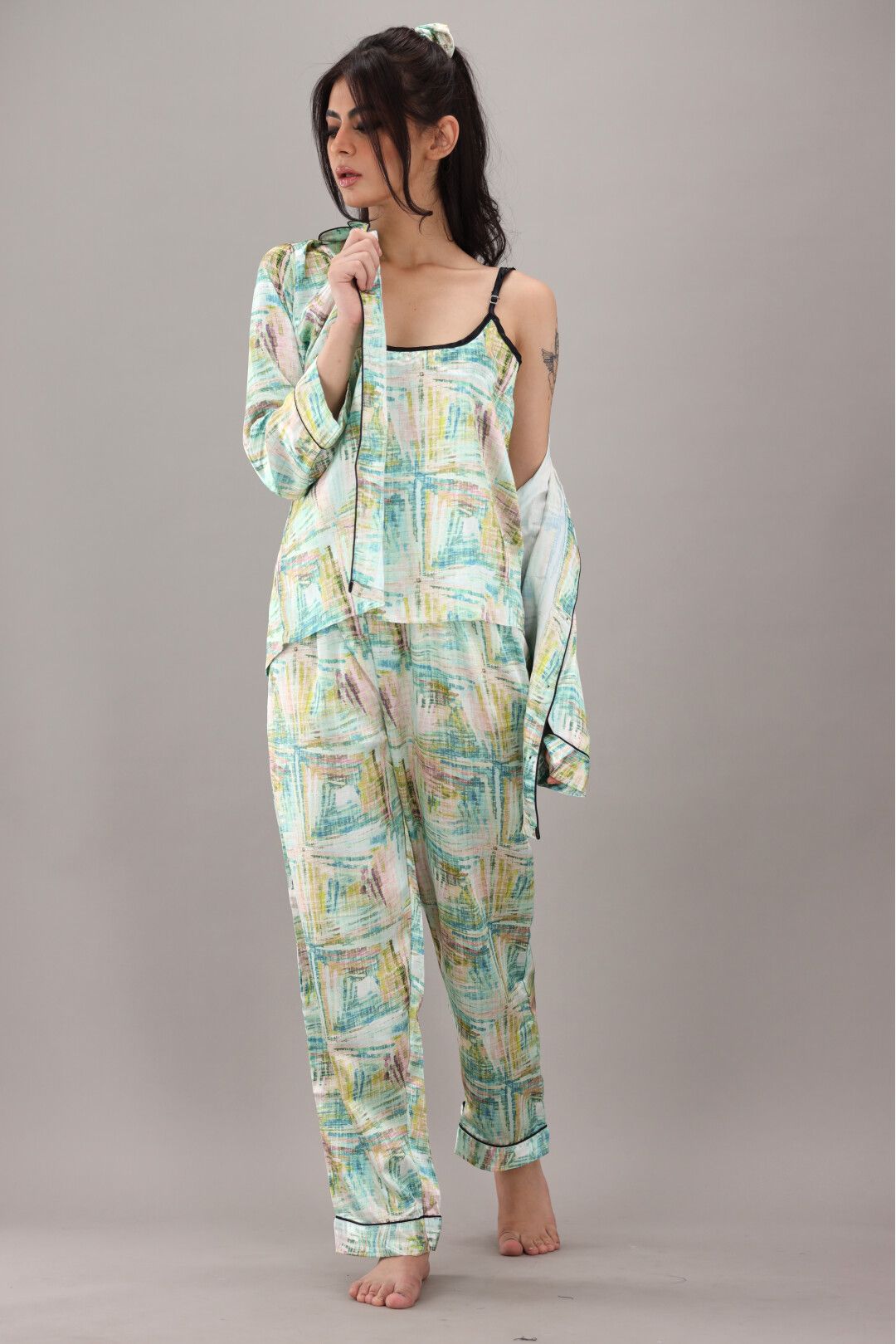 Studio By Arj Eshaal Omani Twilight Comfort Nightwear – Luxurious Fabric for Restful Sleep Silky Finish Night Dress For Women and Girls 7 Piece Night Wear Women's Pajama Sets