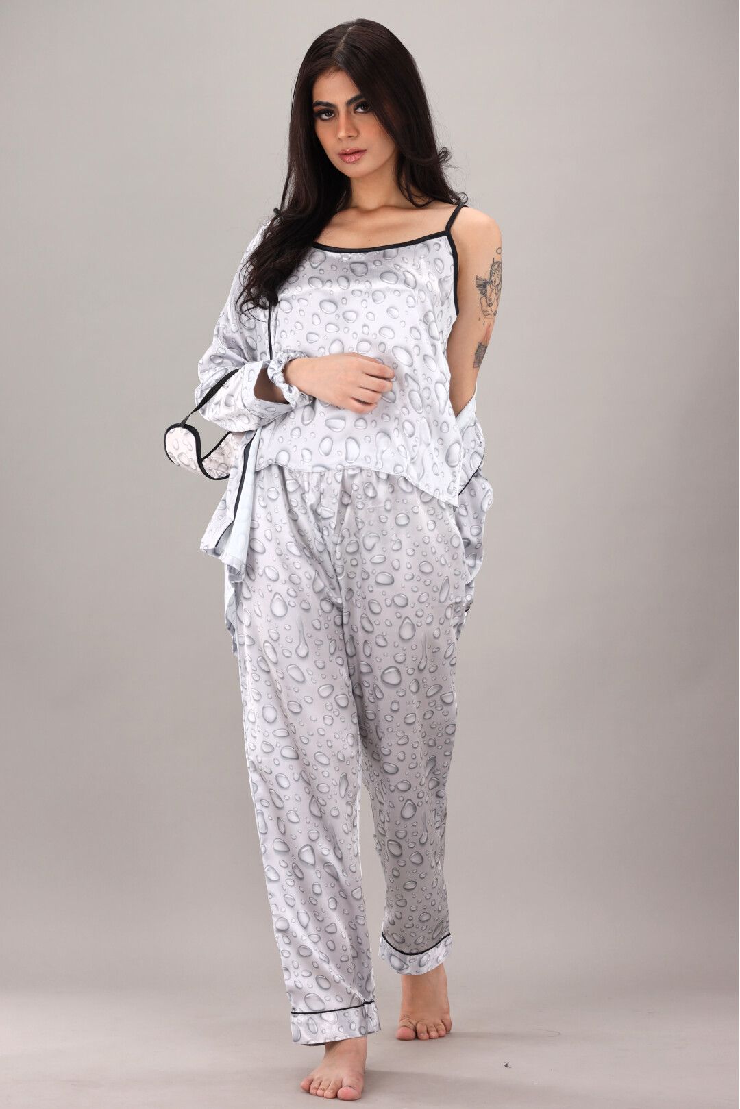 Studio By Arj Eshaal Omani Serenity Nightwear – Plush & Premium Sleepwear Silky Finish Night Dress For Women and Girls 7 Piece Night Wear Women's Pajama Sets