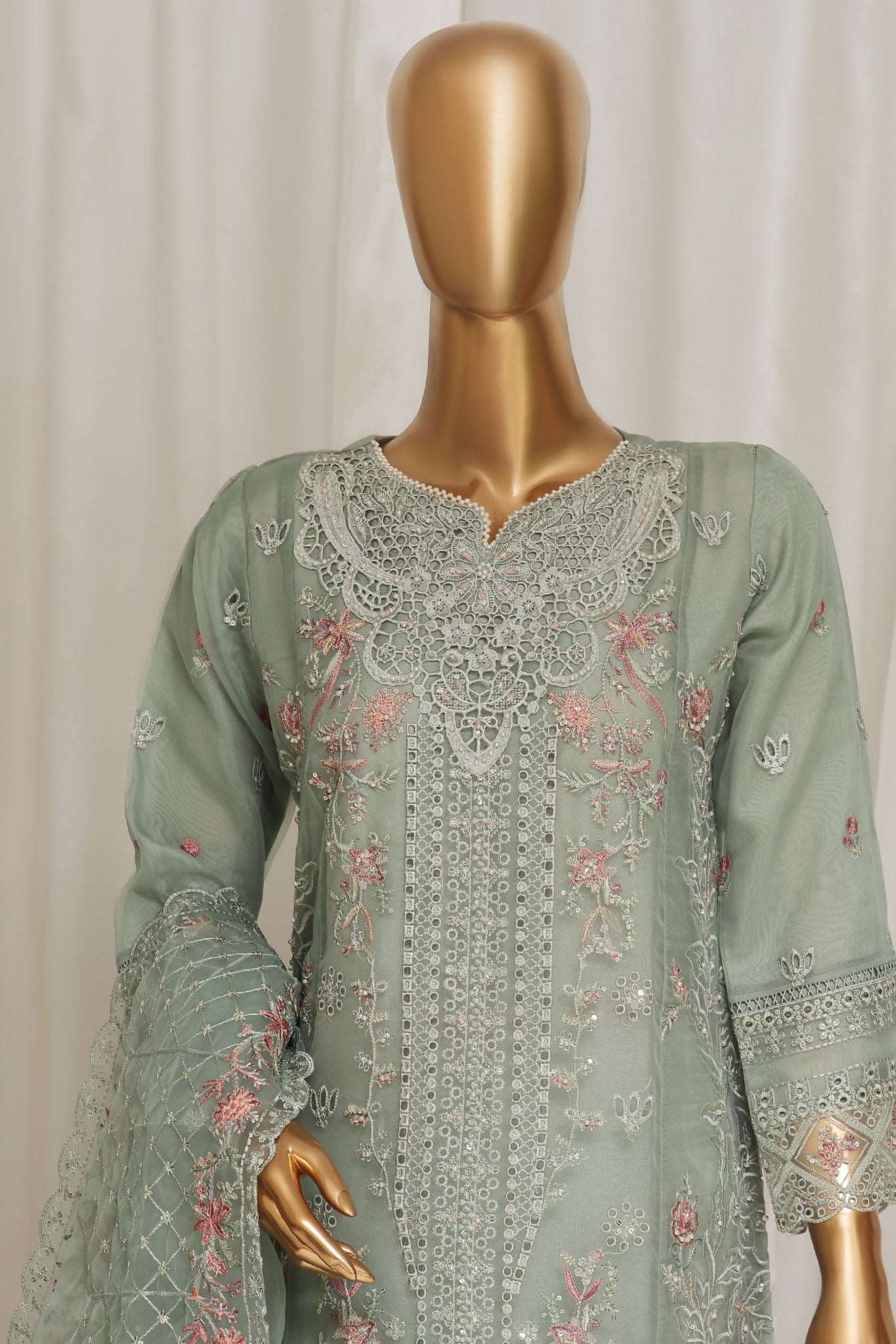 Mahpara By Sada Bahar Stitched 3 Piece Festive Formals Vol-12 Collection'2025-SD-04-Mint