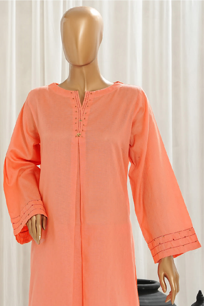 HZ Basics Stitched 2 Piece Solids Twinset Vol-01 Collection'2025-SDJ-3P-CO4-Coral