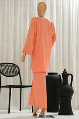 HZ Basics Stitched 2 Piece Solids Twinset Vol-01 Collection'2025-SDJ-3P-CO4-Coral