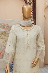 Sumi Stitched 3 Piece Emb Stiff Cotton Collection'2025-SEC-08-Off White