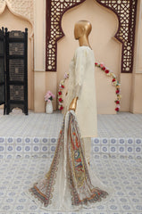 Sumi Stitched 3 Piece Emb Stiff Cotton Collection'2025-SEC-08-Off White