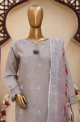 Sumi Stitched 3 Piece Emb Stiff Cotton Collection'2025-SEC-09-Dove