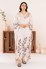 Velora By Stitch Vibes Stitched Shirts Collection'2024-Serene Ivory Kaftan