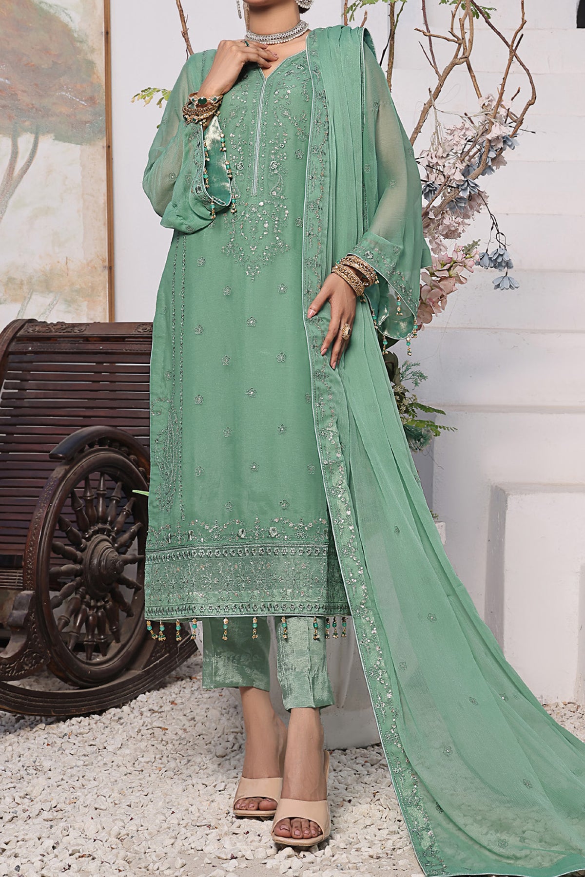 Fleur By Soghat Unstitched 3 Piece Festive Emb Luxury Chiffon Collection'2024-SF-08