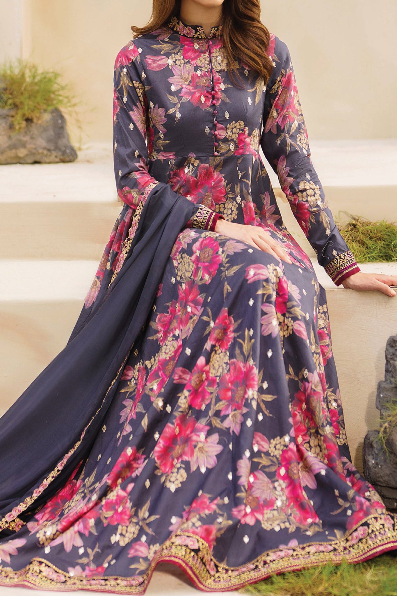 Iznik Unstitched 3 Piece Festive Embroidered Lawn Collection'2024-SFL-12