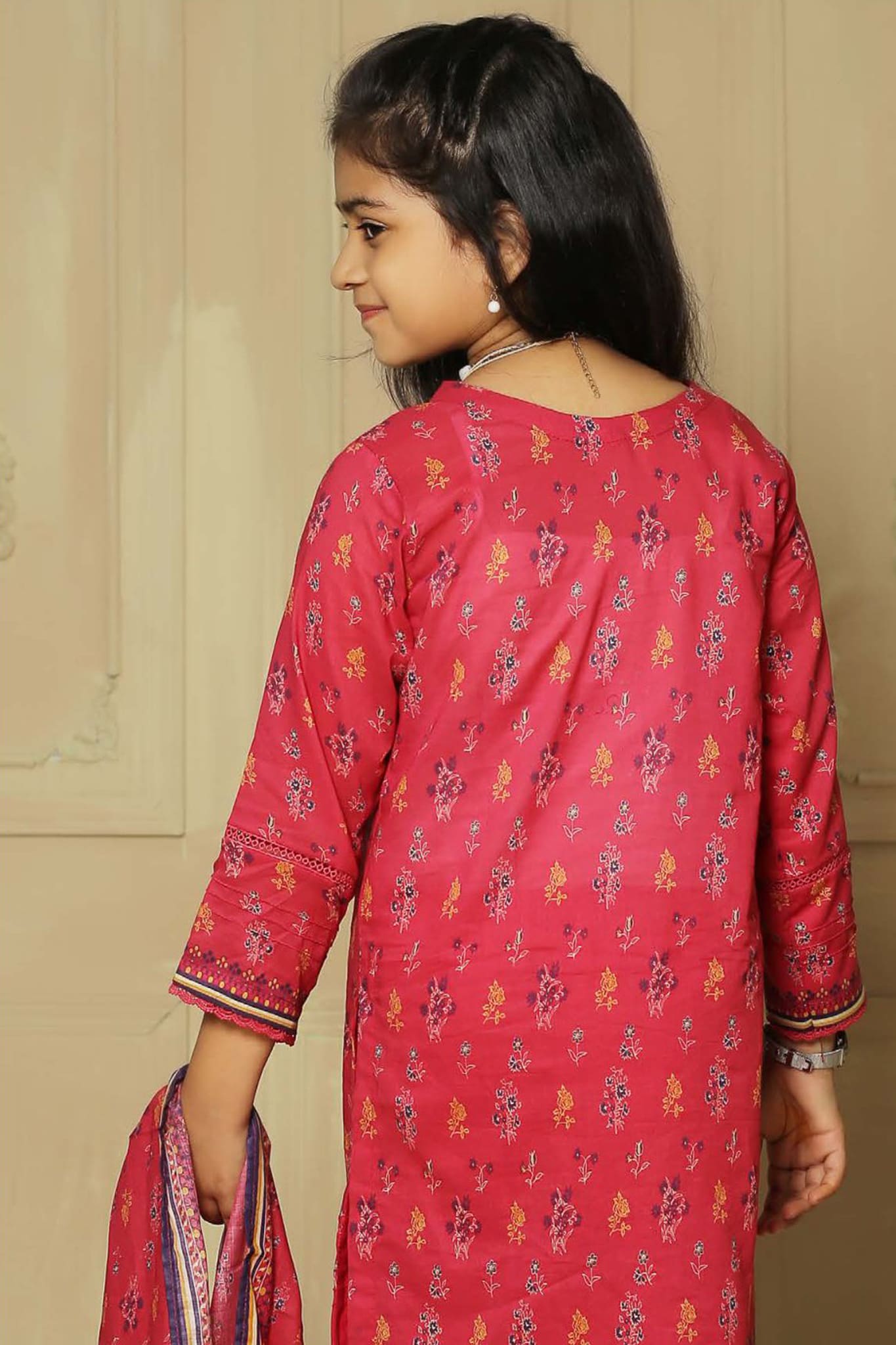 Shifa Girls by Suntex Fabrics Pret Kids Collection'2023-SH-2329-Dark Pink