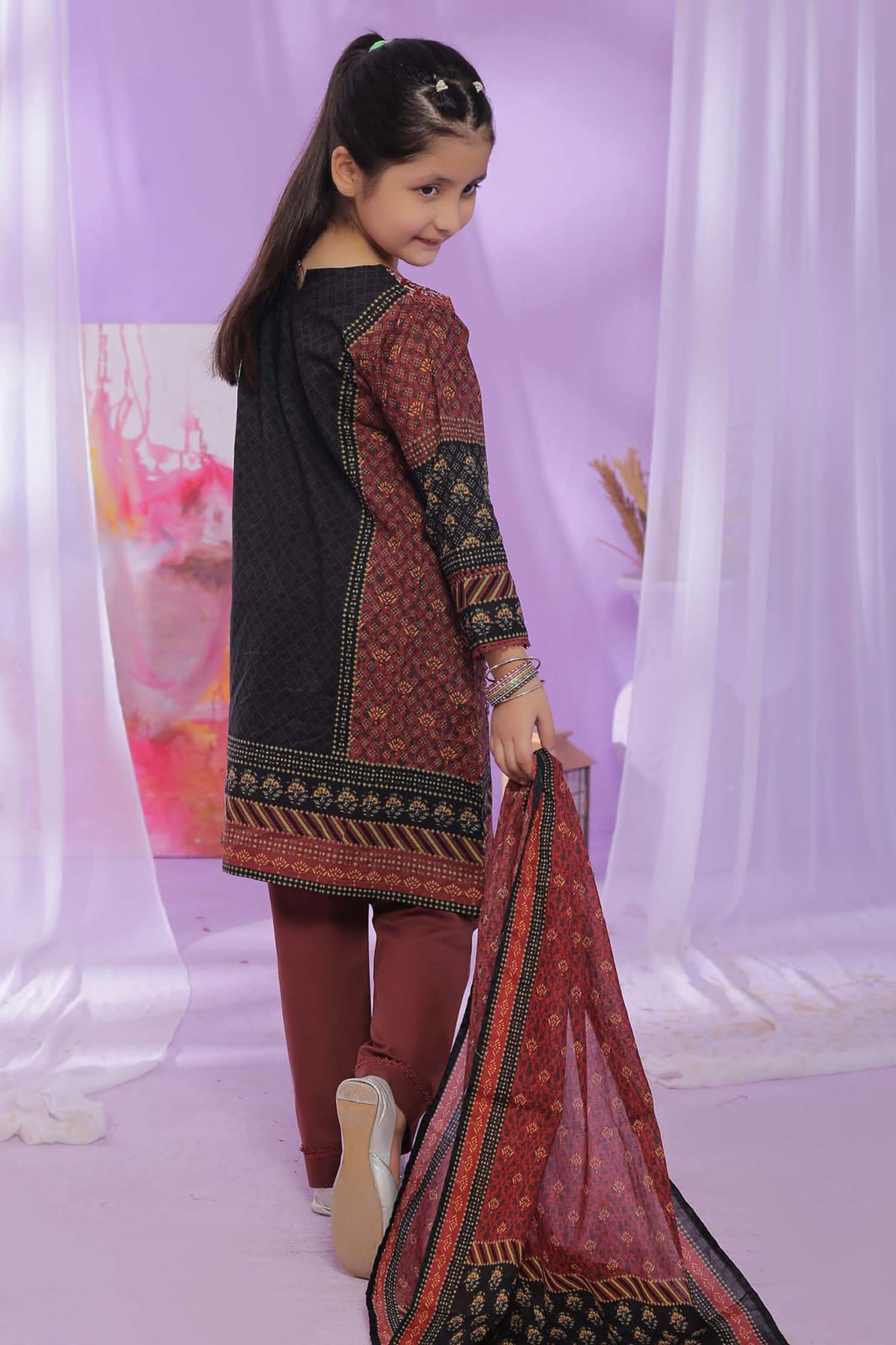 Shifa Girls by Suntex Fabrics 3 Piece Kids Pret Eid Collection'2023-SH-2336-Light Orange