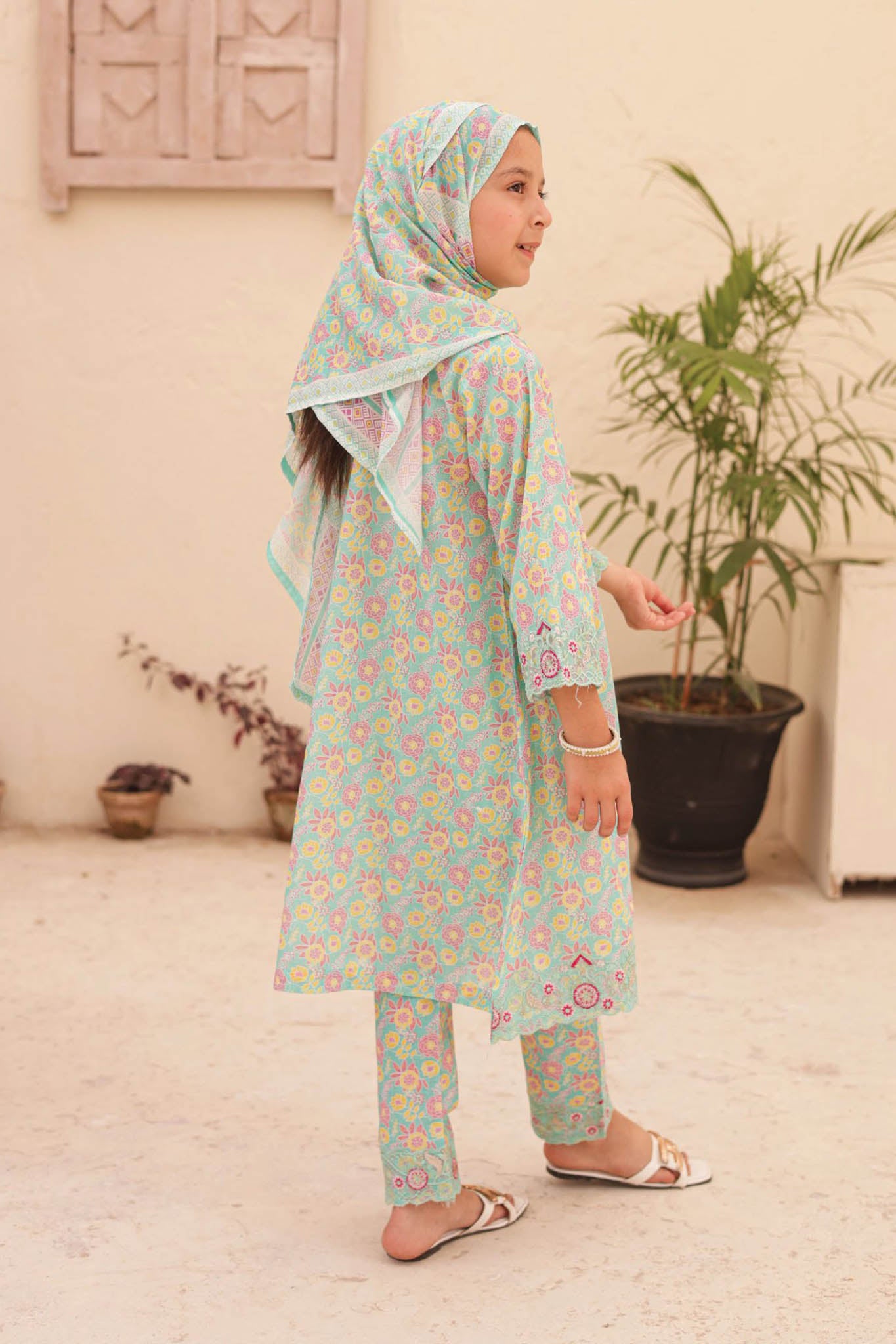 Shifa Girls By Suntex Stitched 3 Piece Summer Emb Lawn Collection'2024-SH-2420