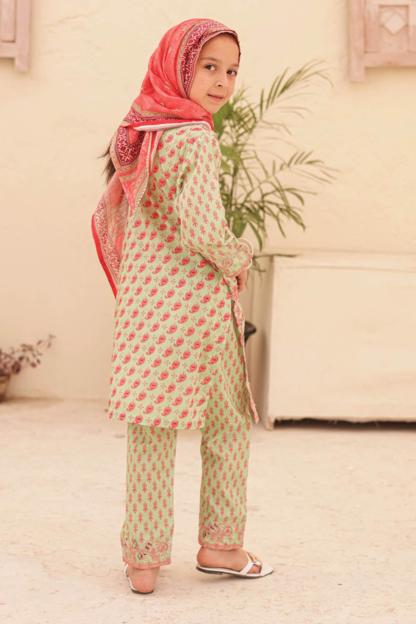 Shifa Girls By Suntex Stitched 3 Piece Summer Emb Lawn Collection'2024-SH-2421