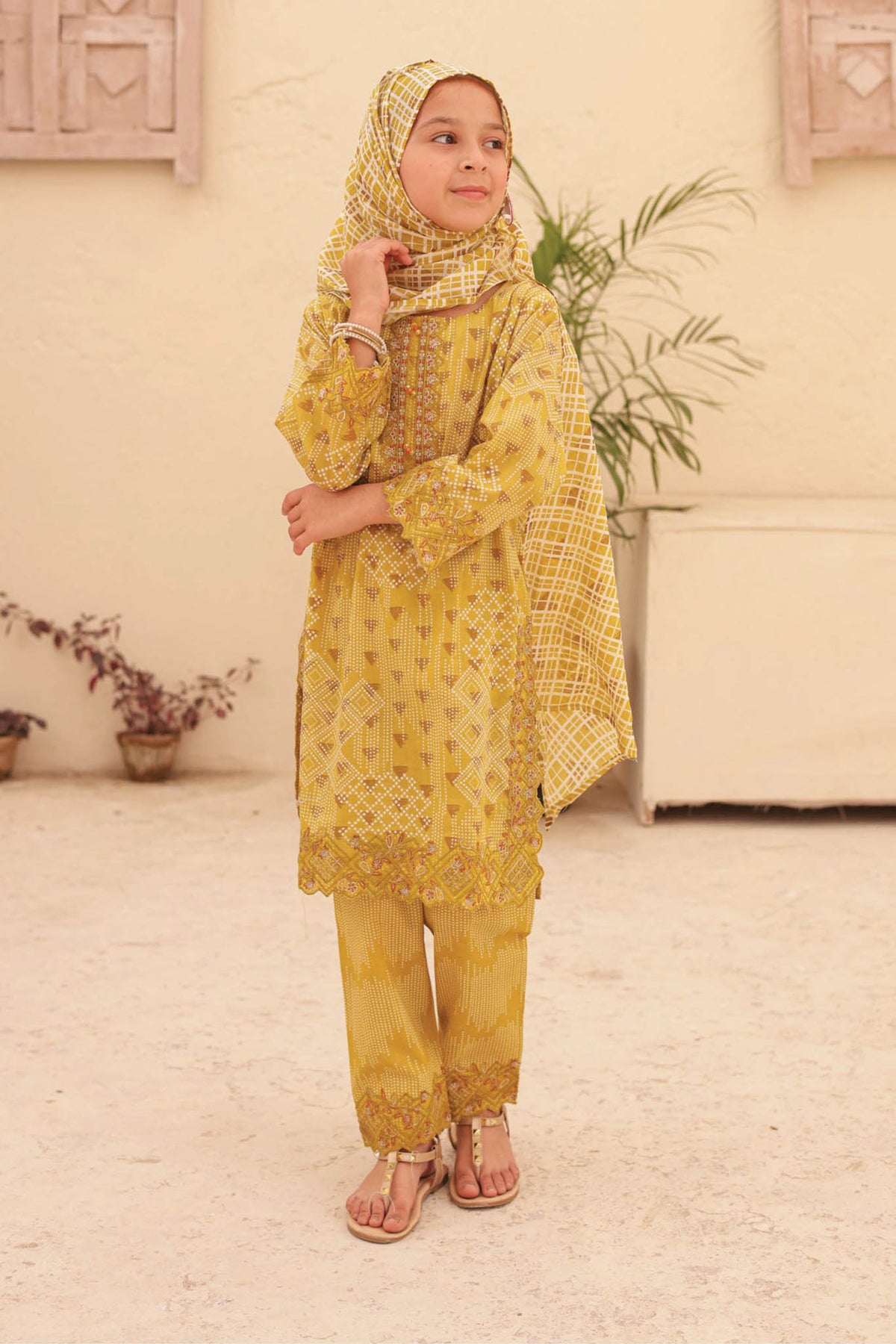 Shifa Girls By Suntex Stitched 3 Piece Summer Emb Lawn Collection'2024-SH-2422