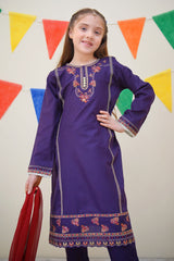 Jashn E Eid By Shanzey Stitched 3 Piece Festive Emb Cotton Collection-SHK-3613-Purple