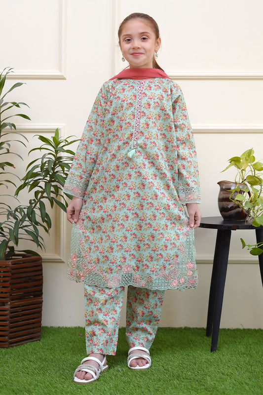 Shanzey Stitched 3 Piece Cutwork Spring Emb Lawn Collection-SHK-3704