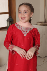 Nat Khat Guriya By Shanzey Stitched 3 Piece Cotton Suit-SHK-5601-Red