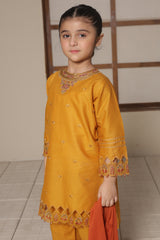 Nat Khat Guriya By Shanzey Stitched 3 Piece Cotton Suit-SHK-5602-Mustard