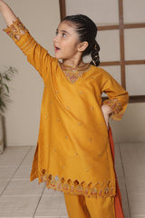 Nat Khat Guriya By Shanzey Stitched 3 Piece Cotton Suit-SHK-5602-Mustard