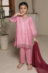 Nat Khat Guriya By Shanzey Stitched 3 Piece Cotton Suit-SHK-5604-Pink