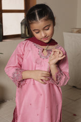 Nat Khat Guriya By Shanzey Stitched 3 Piece Cotton Suit-SHK-5604-Pink