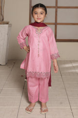 Nat Khat Guriya By Shanzey Stitched 3 Piece Cotton Suit-SHK-5604-Pink