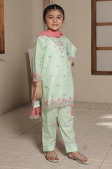 Nat Khat Guriya By Shanzey Stitched 3 Piece Cotton Suit-SHK-5608-Mint