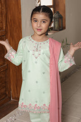 Nat Khat Guriya By Shanzey Stitched 3 Piece Cotton Suit-SHK-5608-Mint