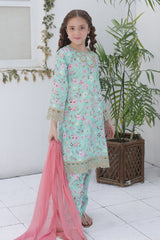 Shanzey Stitched Co Ords Emb Lawn With Chiffon Dupatta Suit-SHK-6103