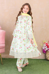 Shanzey Stitched 3 Piece Emb Kalidaar Frocks With Chiffon Dupatta Suit-SHK-6202