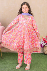 Shanzey Stitched 3 Piece Emb Kalidaar Frocks With Chiffon Dupatta Suit-SHK-6203