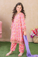Shanzey Stitched 3 Piece Emb Kalidaar Frocks With Chiffon Dupatta Suit-SHK-6203