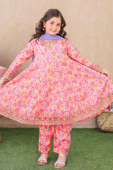 Shanzey Stitched 3 Piece Emb Kalidaar Frocks With Chiffon Dupatta Suit-SHK-6203