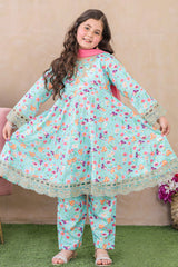 Shanzey Stitched 3 Piece Emb Kalidaar Frocks With Chiffon Dupatta Suit-SHK-6205