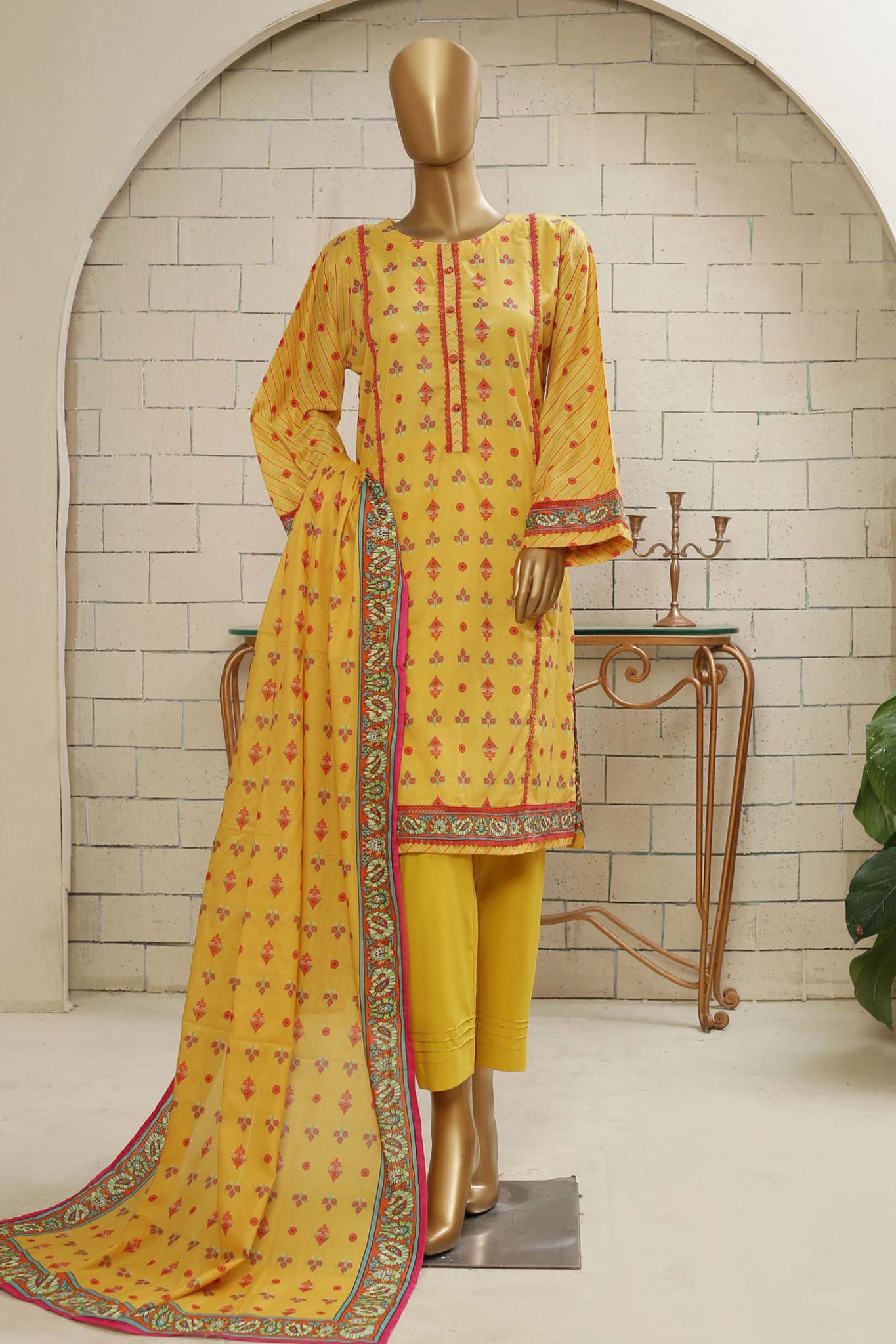 Oswah Women by Suntex Fabrics Pret Summer Lawn Collection'2023-OS-2326-Yellow