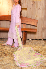 Chameli Studio Misty Orchid 3 Piece Unstitched Embroidered Cotton Lawn