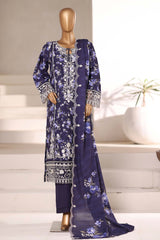 Signature By Sada Bahar Stitched 3 Piece Emb Khaddar Winter Collection'2025-SK-533-Blue