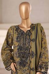 Signature By Sada Bahar Stitched 3 Piece Emb Khaddar Winter Collection'2025-SK-534-Mehndi